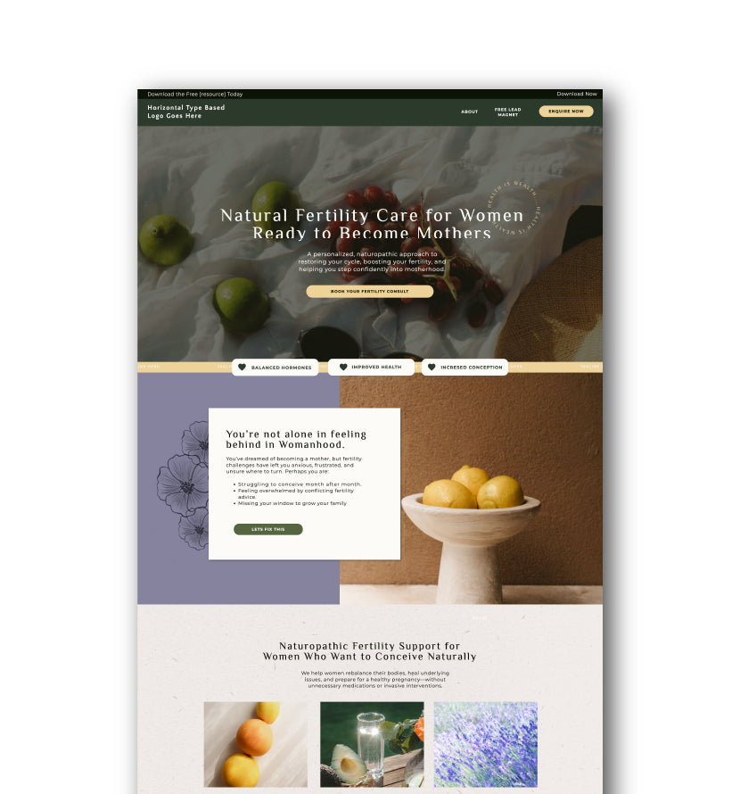 Botanical Gardens Showit Website Template